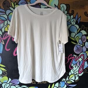 Women’s Jockey Short Sleeve Crew Neck, 1X, Cream